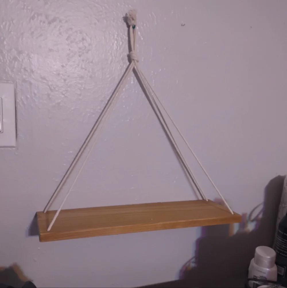 Wood/Rope Hanging Shelf